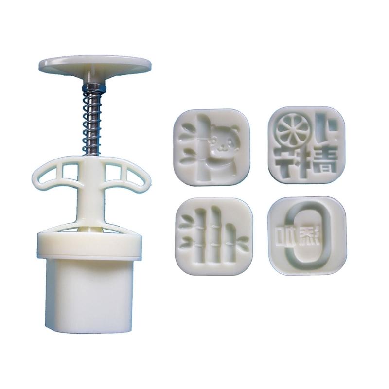 Lemon Panda Pattern Dessert Press Molds Cookie Stamp Chinese MidAutumn Dessert Maker Decorating Tool for Cookie