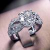 European and American Design Classic Four Claw Zircon Engagement Ring Simple Ring Creative Fashion Zircon Accessories