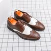 Fashion Size 38-46 Business Men Brock Shoes Men Lace-up Business Comfortable Breathable Brand Leather Shoes Wedding Banquet Shoes Men