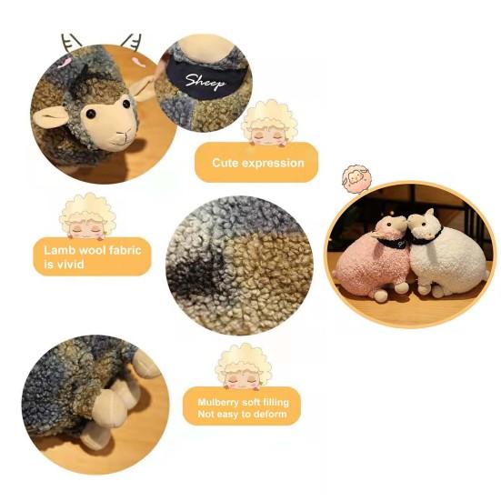 Sheep Plush Toy Ultra Soft Decorative Fluffy Kawaii Lamb Baby Accompany Sofa Toy for Birthday Gift