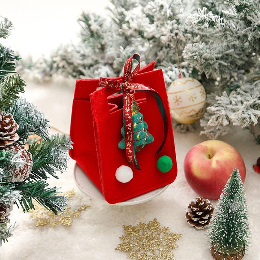 Santa Claus Snowman Elk Felt Christmas Candy Bag New Year Home Decoration Felt Gift Bags Merry Christmas With Handle