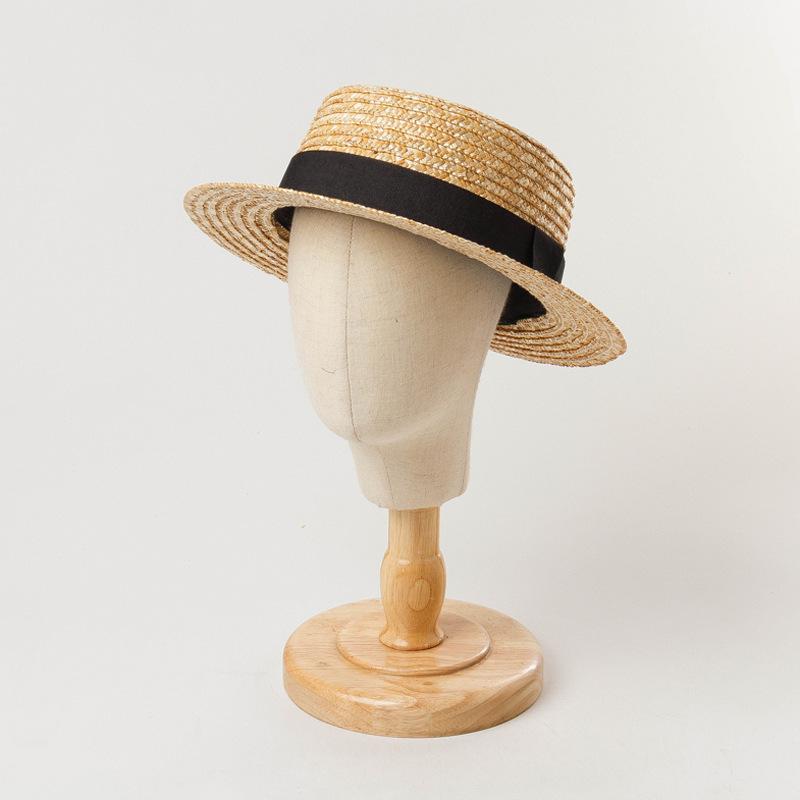 

202507-shi chic dropshipping classic handmade natural straw 52cm head size boy girl kids fedoras cap children panama jazz hat kids head 52cm чорний