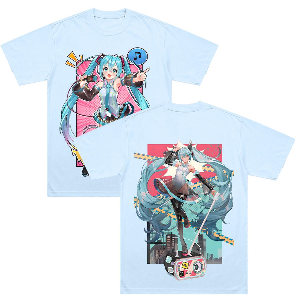 T-shirt Fullgraphic Musicale Hatsune Comic Miku Abbigliamento Uomo Streetwear T-shirt Grafiche Harajuku Donna Kawaii Cotone Comfort T-shirt