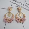 European and American Retro Flower Circle Earrings