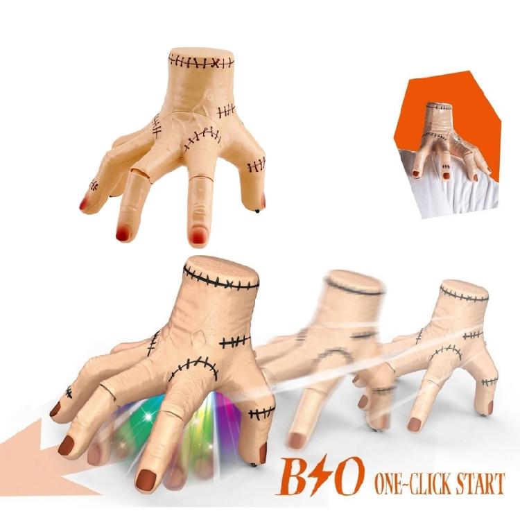 Horror Movie Themed Electric Crawling Hand With LED Lights Scary Noises And Sensor Triggered Movement Halloween Decoration