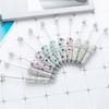 6pcs Rhinestones Fancy Pen Ballpoint Pen Smooth Writing Pen 1.0mm Glittering Beadable Pen Stationery Pen for School