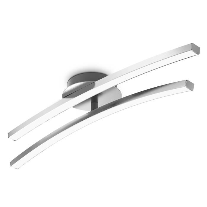 Plafonnier LED - B.K.Licht - 12W - 960Lm - 3000K - Aluminium Brossé