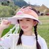 1114 Children's Hats Boys and Girls Summer Outdoor Sun Protection Visor Cartoon Large Brim with Fan Empty Top Hat