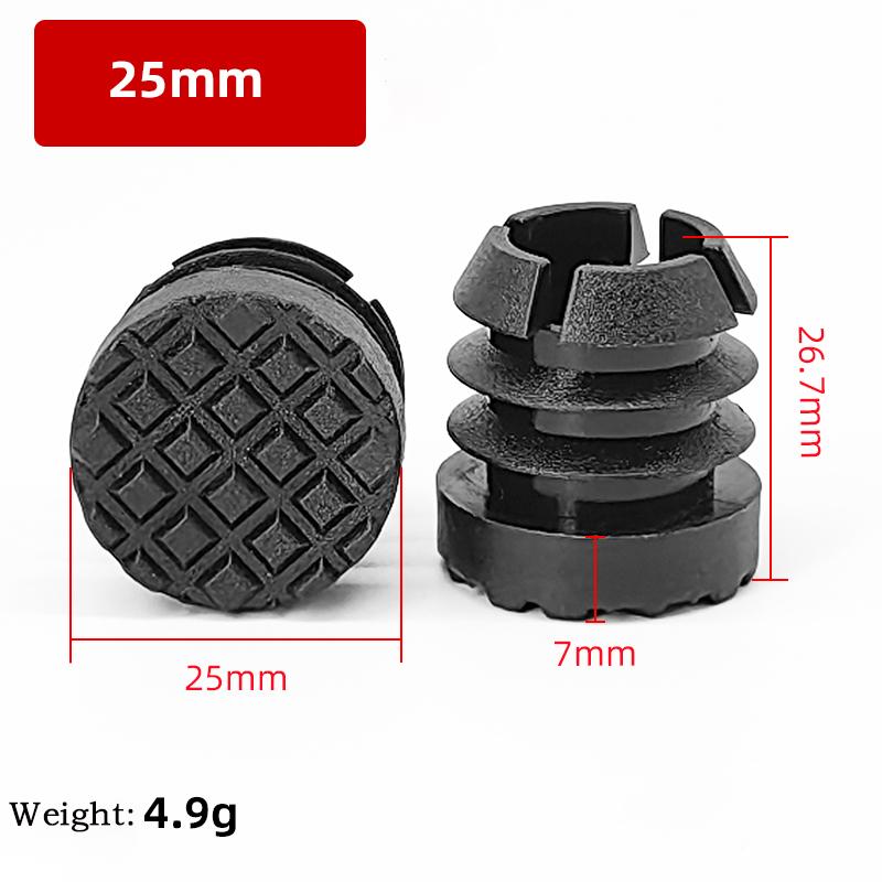 1 Stück 16~60mm Schwarzer Quadratischer/Ovaler/Runder Kunststoff Stopfen für Rohr Innenhülse Stopfen Stöpsel Tisch Stuhl Fußpolster XL-C-D Rohrstopfen