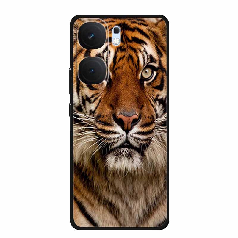 For Vivo iQOO Neo9 Pro Case TPU Silicone Soft Back Cover for Vivo iQOO Neo9 Neo 9 Black Fashion Cool Animals Coque Lion Tiger