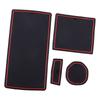 Anti-Slip Gate Slot Mat Cup Holder Pad Kit Fit For Toyota Crown  Black With Red Edge