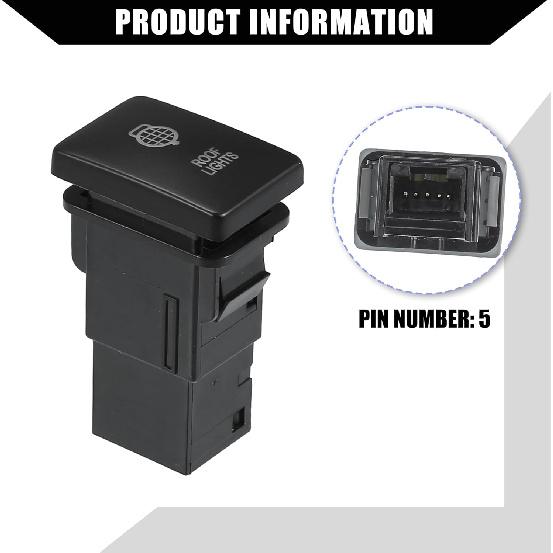 Power Push Button Switch with Connector Wire for Toyota Landcruiser 4Runner / Car Interior LED Light on Off Switch Panel/Waterproof / 1 Set Blue