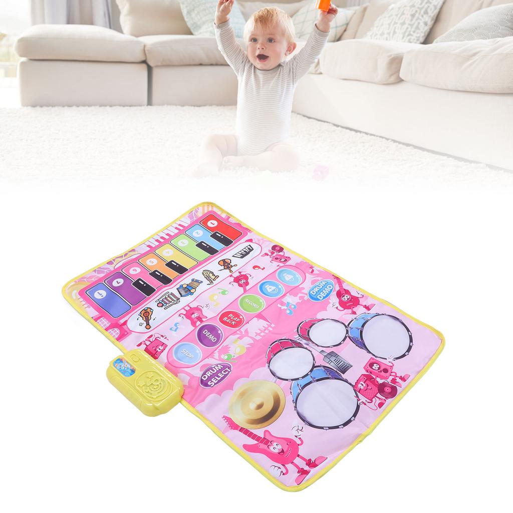 2 in 1 Baby Piano and   Mat 13 Keys 5 Music Instruments Sounds Interactive Game Baby Musical Mat for Toddler