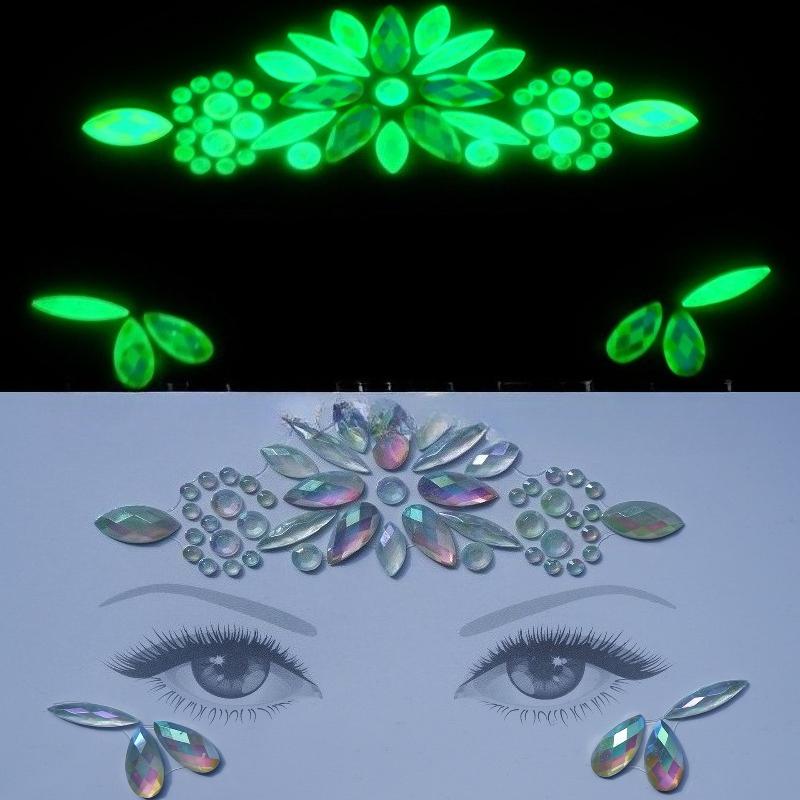 Crystal Tattoo Sticker Glitter Eyeliner Eyebrow Makeup Face Eyes Diamond Temporary Tattoo Rock Rhinestone 3D Eyeliner Stickers