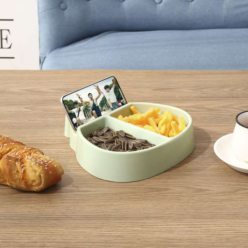 Plates For Food Creative Shape Lazy Snack Bowl Plastic Double Layers Snack Storage Box Bowl Lazy Fruit Plate Bowl Artifact Plate