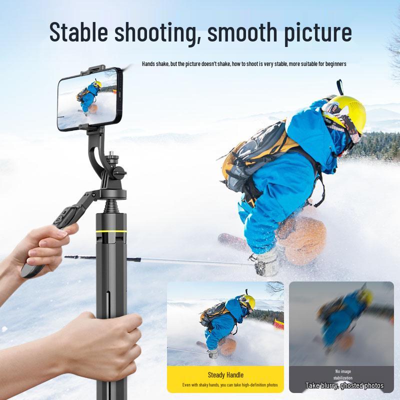 Anti-Shake Selfie-Stick mit einziehbarem Vierbein-Ständer für Live-Streaming und Fotografie