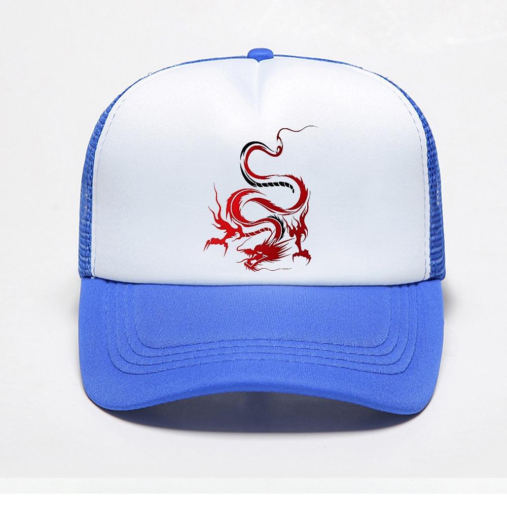 Chinese Dragon Unisexs Baseball Caps Totem Belief Womens Unisex Snapback Hat Outdoor mesh ventilate Gorras Trucker Cap