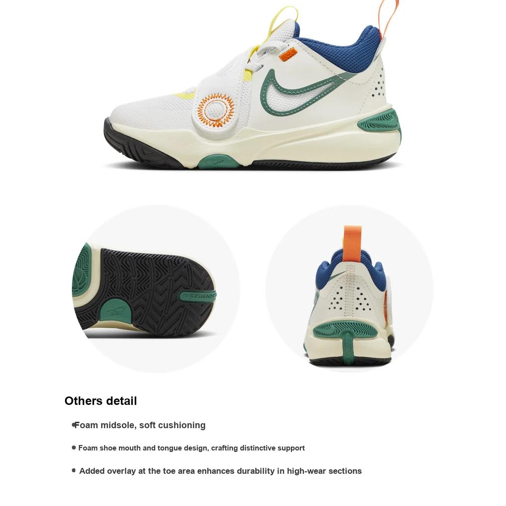 Nike Team Hustle D 11 Comfortable Versatile Shock Absorption Support Low Top Running Shoes Kids Sneaker Off-White HQ1188131