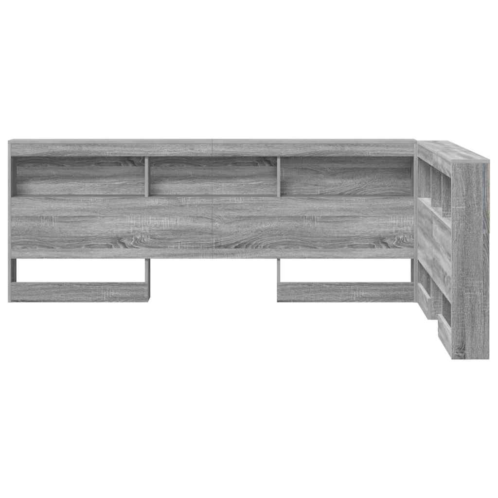 Storage Headboard Grey Sonoma 120 cm Particleboard