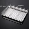 Rectangular Baking Tray with Wire Rack Oil Filter, Stainless Steel Nonstick Cake Baking Grid, Cooling Rack, Kitchen Bakeware