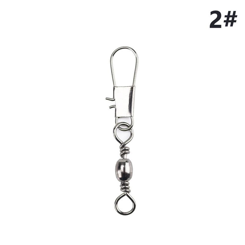 50Pcpcs Stainless Steel Fishing Connector Pin 1# 2# 3# 4#5 # Bearing Rolling Swivel With Snap Fishhook Lure Accessories
