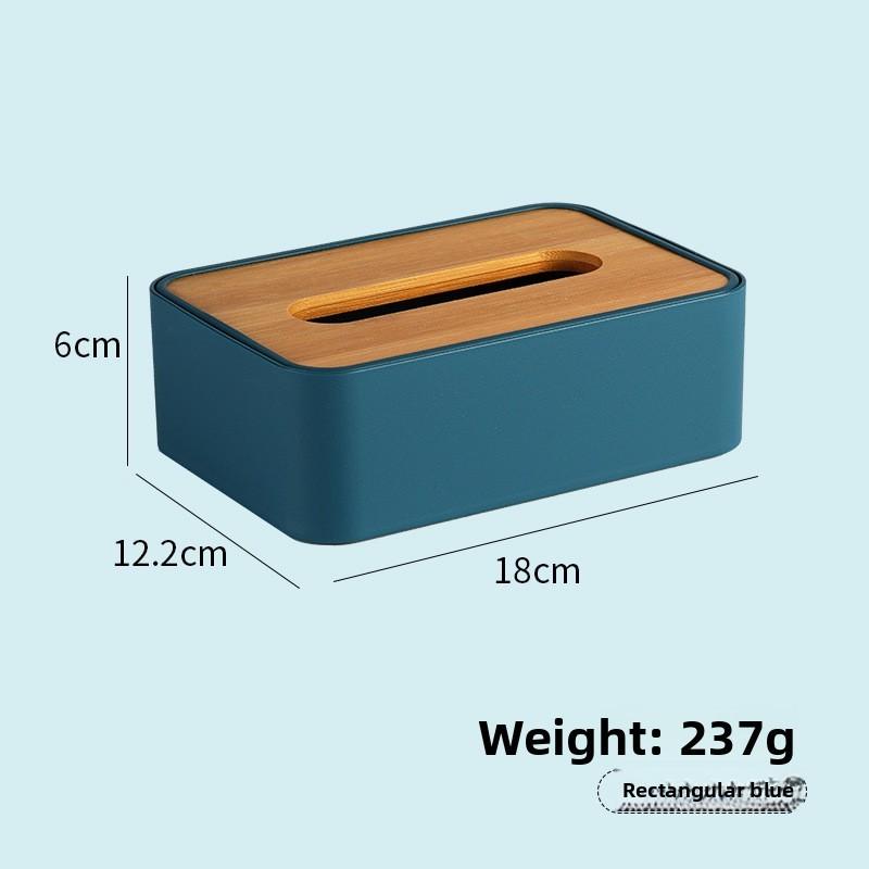 Scatola per fazzoletti in plastica minimalista moderna con coperchio in legno per ripostiglio in soggiorno e bagno