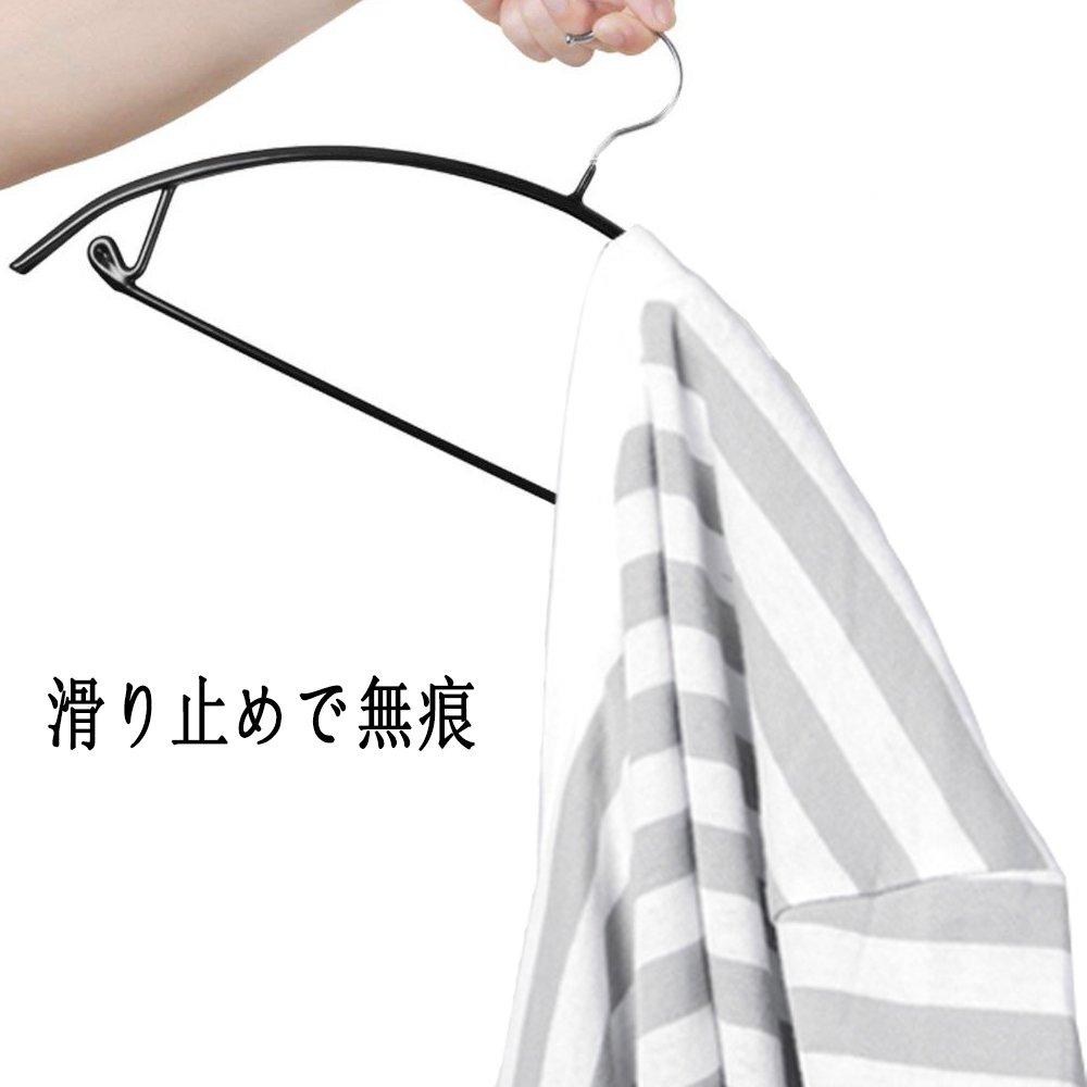 Living Hall Laundry Black Hangers, Non-Slip Space-Saving Hangers, Human-Shaped, Storage, 10-Pack, (Black, 10)