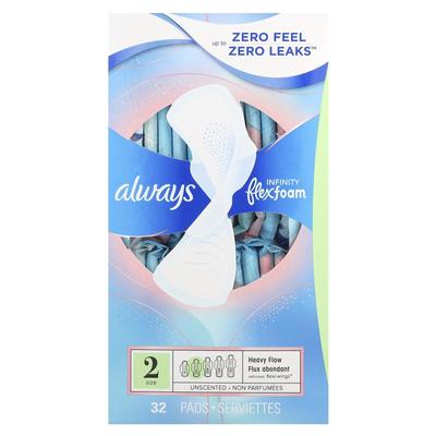 Flexi-Wings'li Infinity Flex Köpük, 2 numara, büyük, kokusuz, 32 ped