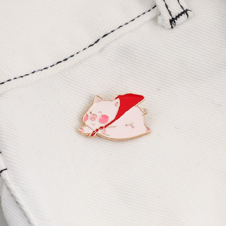 Animal Brooch Pin Enamel Brooch Cartoon Pig Accessory Flying Pig Enamel Pin Animal Badge Alloy Texture for Daily Outfits