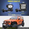 Nilight Jeep Wrangler JL/JLU & Gladiator JT A-Pillar Auxiliary LED Pod Light Mounting Bracket Aluminum Black Hood Mount