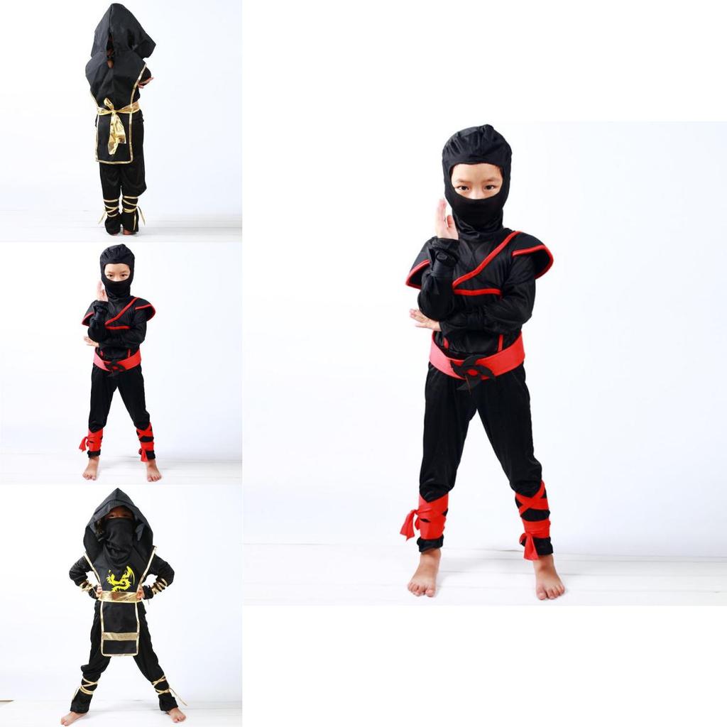 Stupendo Costume da Ninja Assassino Guerriero Samurai per Bambini Ragazzi per Halloween