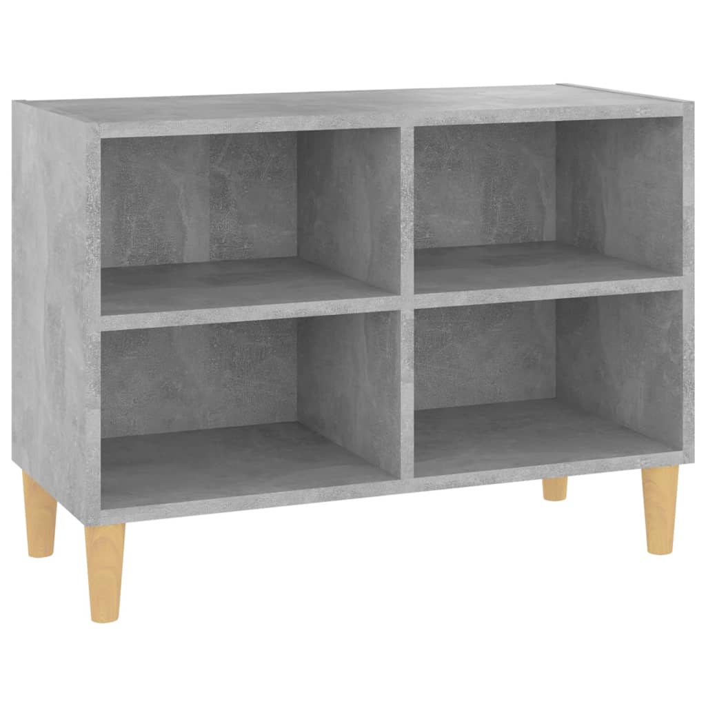 TV Stand with Solid Wood Legs Concrete Grey 69.5 x 30 x 50 cm