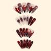 Ge Fengte Wearing Nails Burgundy Three-dimensional Carved Metal Thorns Love Long Pointed Nail Art