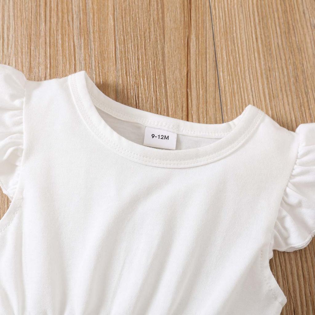 Baby Mädchen Bekleidungsset 0-2 Jahre Kurzarm Oberteile und Shorts Kleinkind Mädchen Spitze Patchwork Outfit Frühling Sommer Tägliche Kleidung für 0-24M