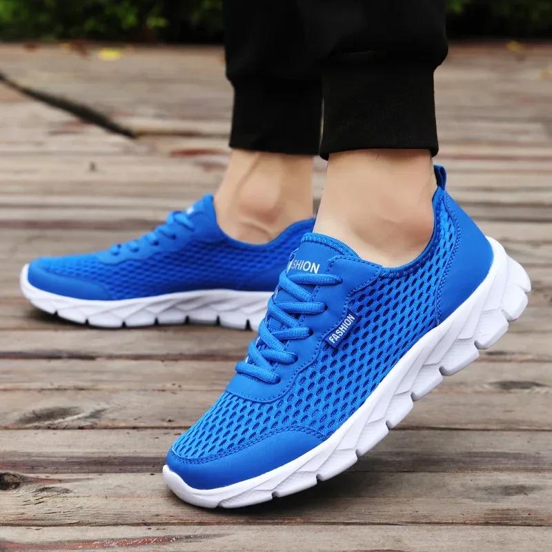 

Men Summer Casual Sports Sneakers Breathable Lightweight Comfortable YRZL Shoes All Black Anti Slip Walking Season 38