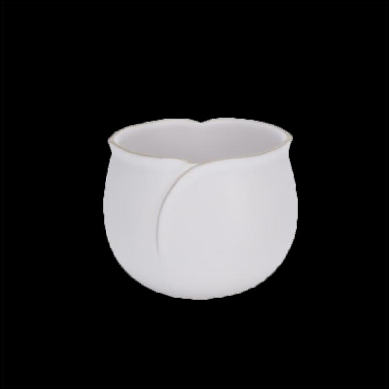 Wanqiantang Heart Rose Mutton-Fat White Glaze Ceramic Tea Cup