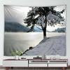 Winter Woods Snow Print Pattern Tapestry Home Bedroom Living Room Dormitory Wall Decor Background Cloth Tapestry