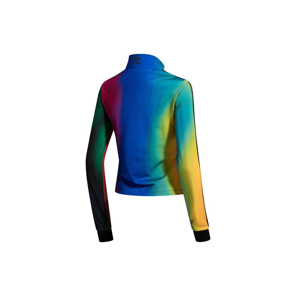 Adidas Originals Gradient Print Sports Casual Fitness Stand Collar Jacket Women Jacket Multicolor GD2496