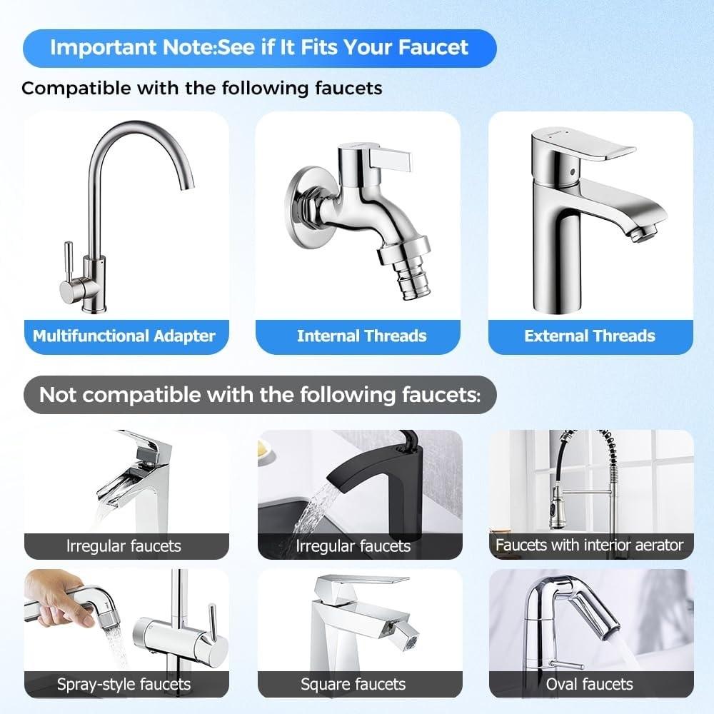 1080° Rotatable Water Faucet Aerator 2 Mode Water Filter Nozzle Bubbler Kitchen