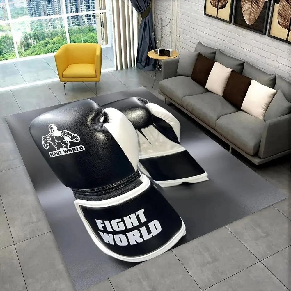 3D Boxing Gloves Boxer Fight Area Rug Large,Carpet Rug for Living Room Bedroom Sofa Doormat Decoration,Kids Non-slip Floor Mat