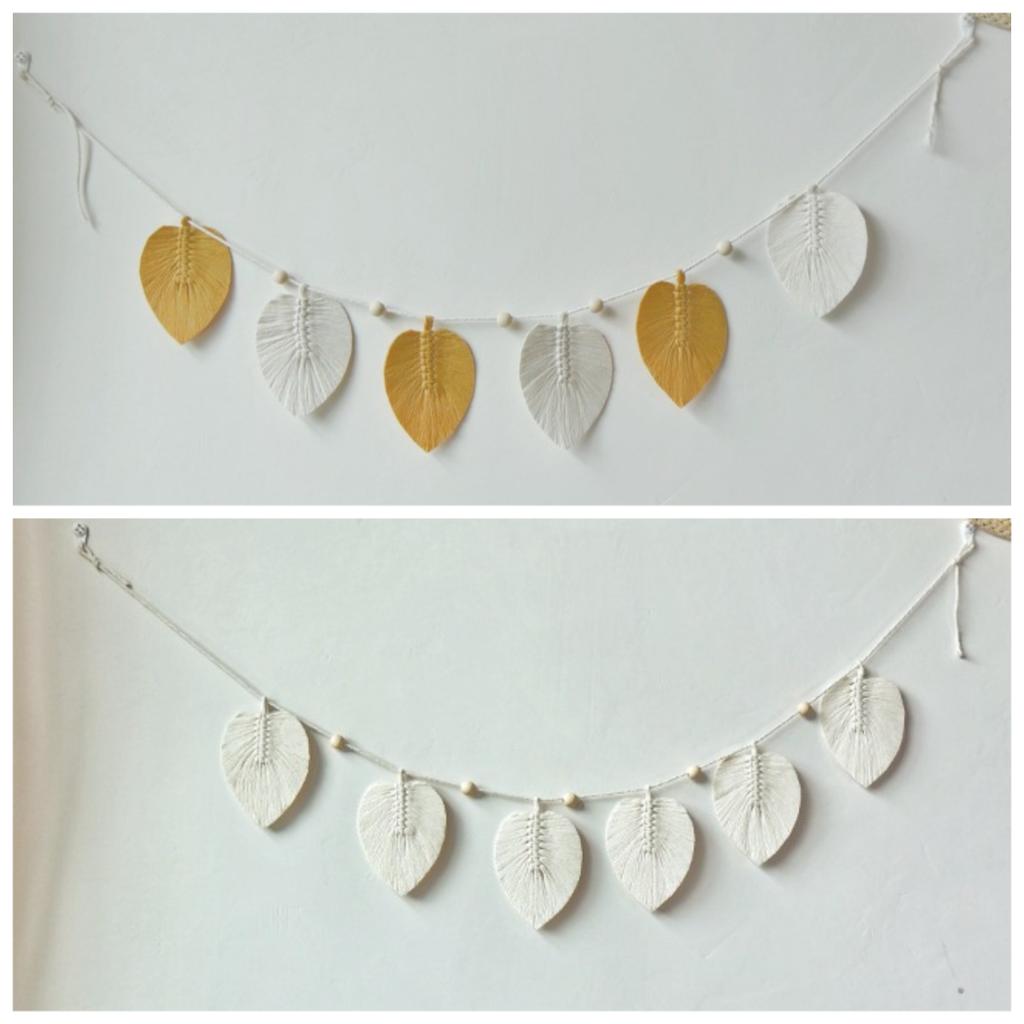 Wall Hanging Boho Handmade Cotton Rope Leaf Tapestry Macrame Wall Decor for Living Room Bedroom Minimalist Home Decoration 140cm