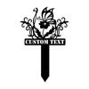 Butterfly Flower Metal Sign Garden Decor with Stake Personalized Yard Art Outdoor Wall Decor