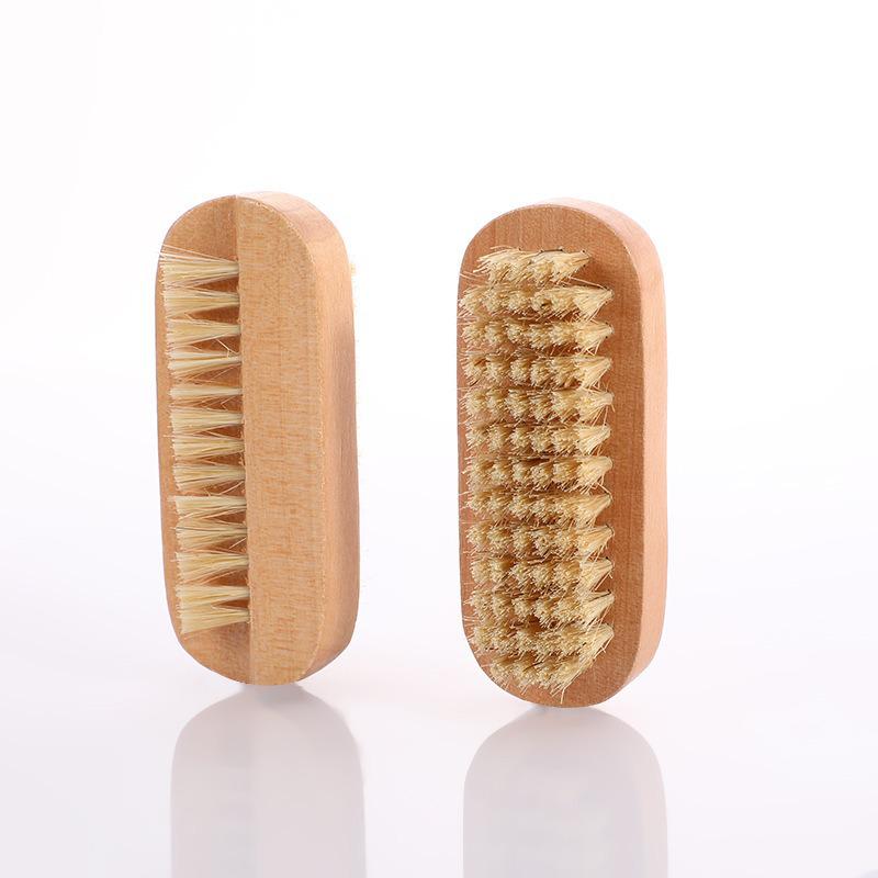 Hemu Boar Bristle Face & Bath Brush - Single-Sided for Face Wash, Back Scrub, and Nail Cleaning