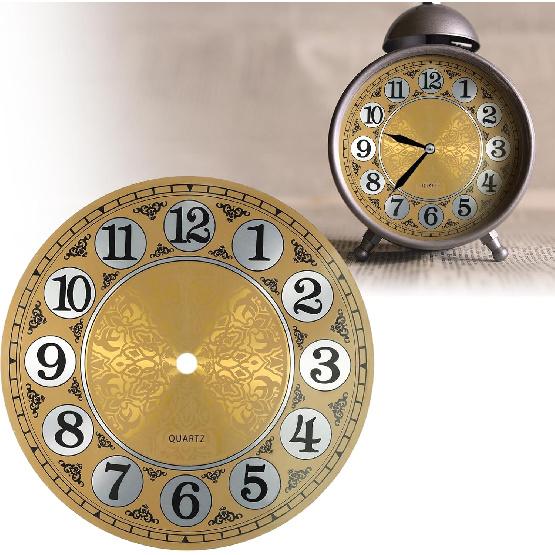 Aluminium Wall Clock Dial Face, 7 inch Diameter Arabic/Roman Numeral Clock Dial Face Replacement Parts, DIY Wall Clock for Bedroom Living Room Home