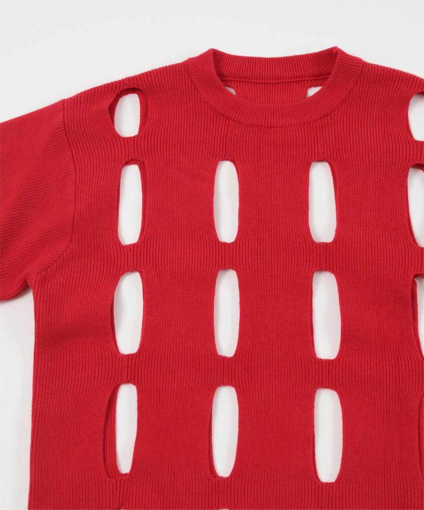 miette Cutout Design Knit REXX1061 Free Size Red Women's