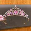 1 Pink Heart-shaped Crown High-end and Atmospheric Birthday Crown Headband Versatile Hair Accessory Suitable for Daily Use