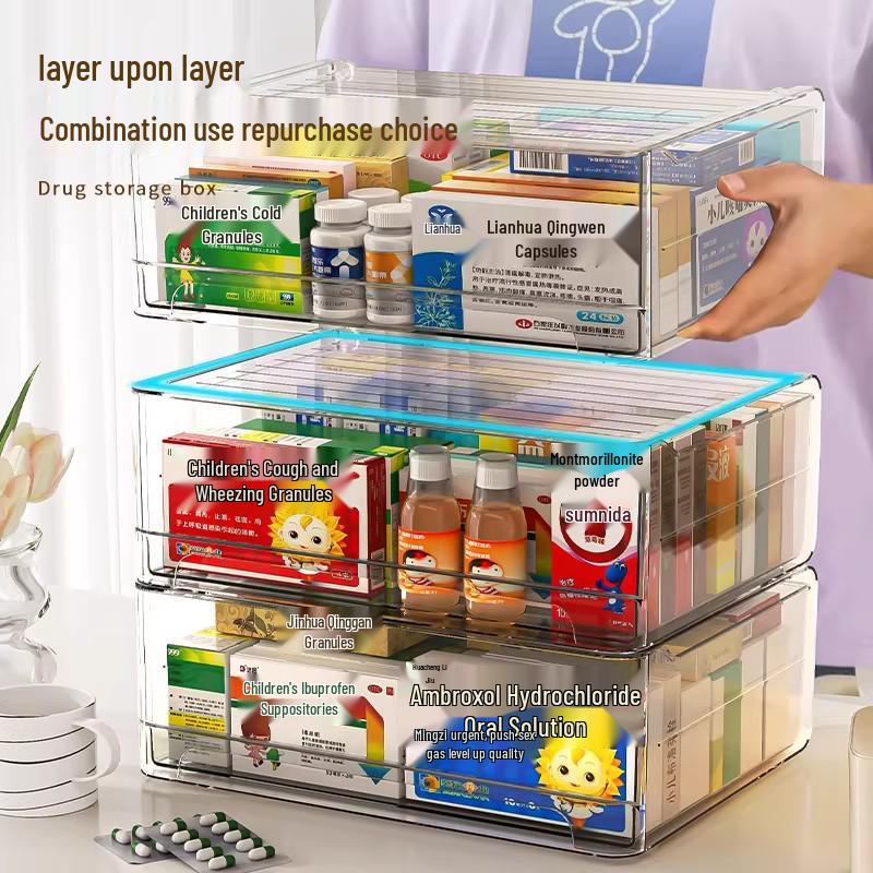 Transparent Acrylic Medicine Storage Drawer - Desktop Organizer Box