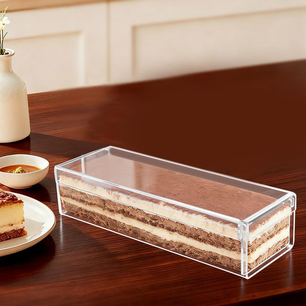Tiramisu Container Multipurpose Nonstick Dessert Carrier for Wedding Kitchen Rectangle Tiramisu Cake Box with Lid Sturdy