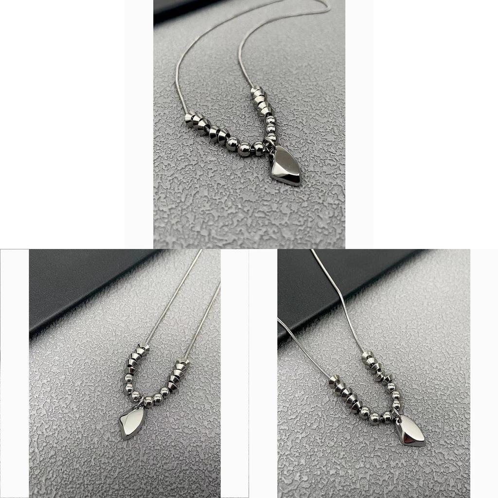 Geometric Stainless Steel Collar Necklace With Polished Finish For Minimalist Style