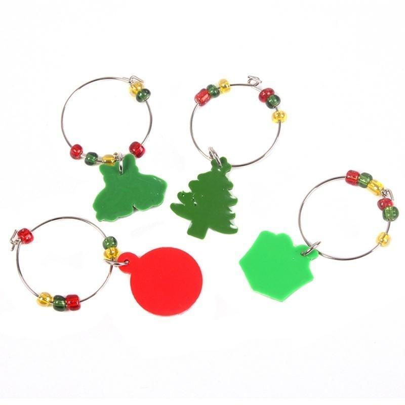 Xmas Wine Glasses 6 Charm Marker Ring Bar Table Party Decoration Secret